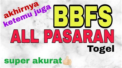 BBFS ALL PASARAN .